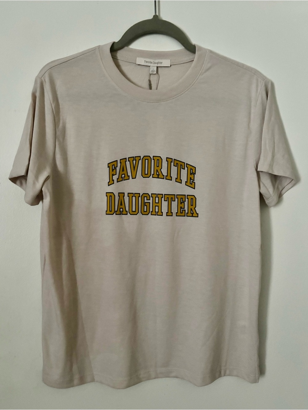 Favorite Daughter Tee - Beige with Yellow Lettering